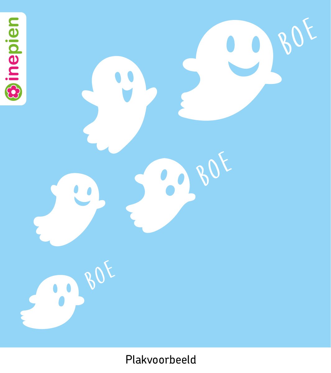 Inepien | herbruikbare raamsticker | Halloween | spookjes | wit